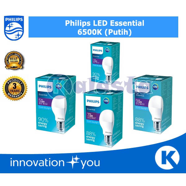 Lampu Philips Led Essential 3W 5W 7W 9W 11W 13W Putih