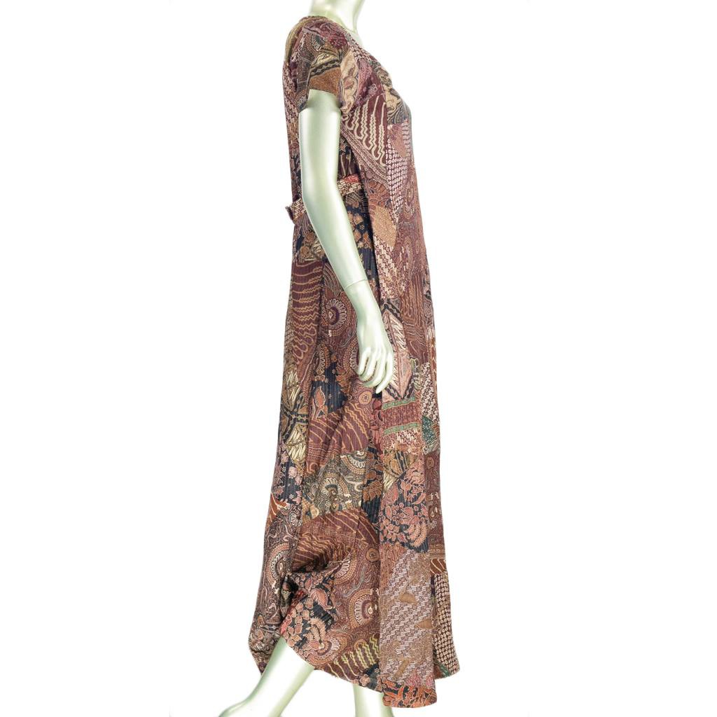 LONG DRESS PRINCESS BATIK MBL BENANG TINDIS LENGAN PENDEK GAUN WANITA