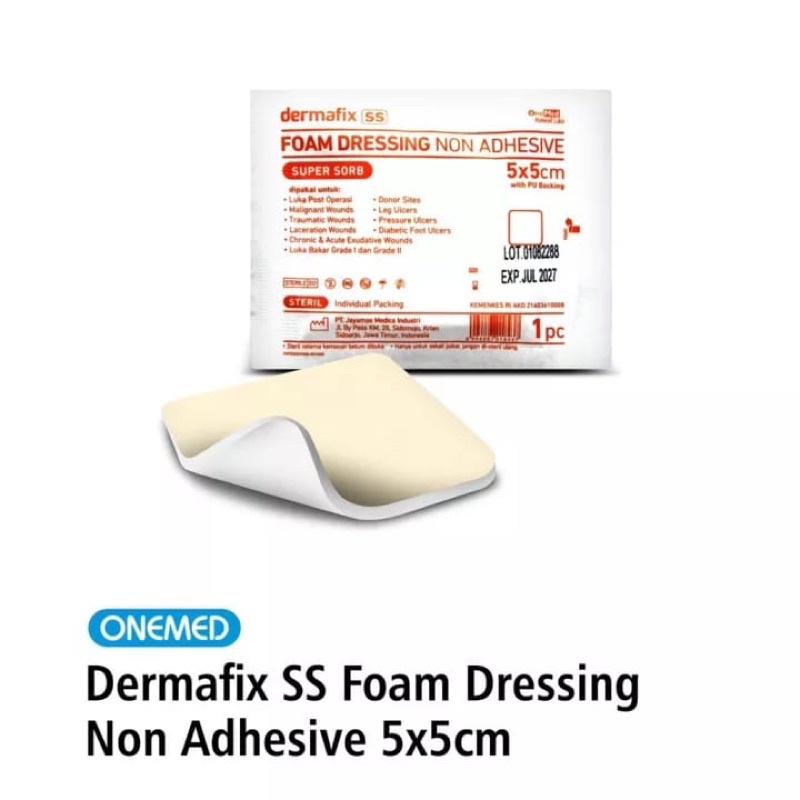 DERMAFIX SS FOAM DRESSING UKURAN 10X10CM NON ADHESIVE ONEMED PER PCS PLESTER LUKA