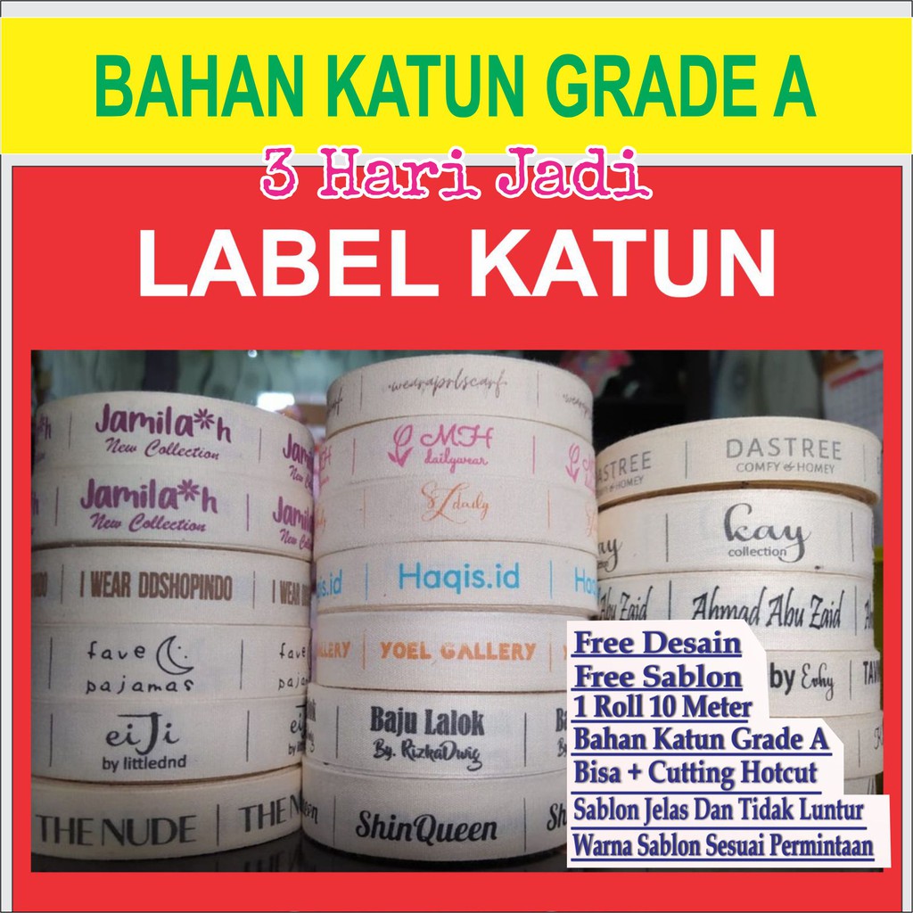 

TERBAIK Label Hijab Baju / Label Pengganti Woven Damask Subtitute Bahan Katun