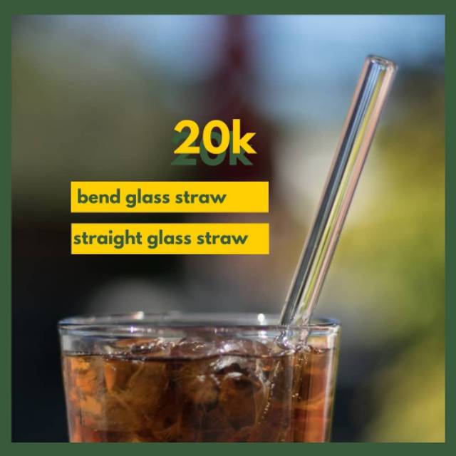 

Glass straw reusable (sedotan kaca bend & straight)