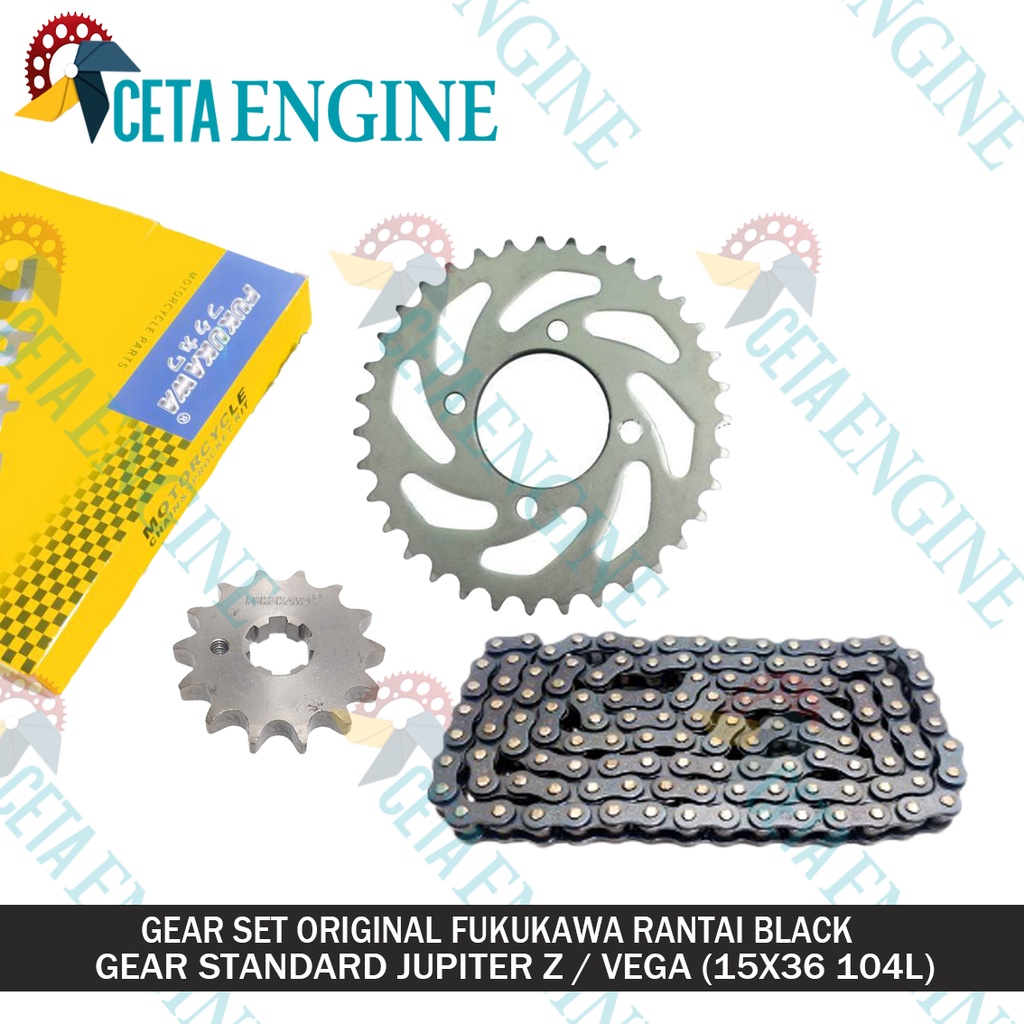 [ BISA COD ] GEAR SET LENGKAP STANDARD JUPITER Z VEGA ZR Z1 Z NEW OLD ORIGINAL FUKUKAWA JAPAN 428H 1