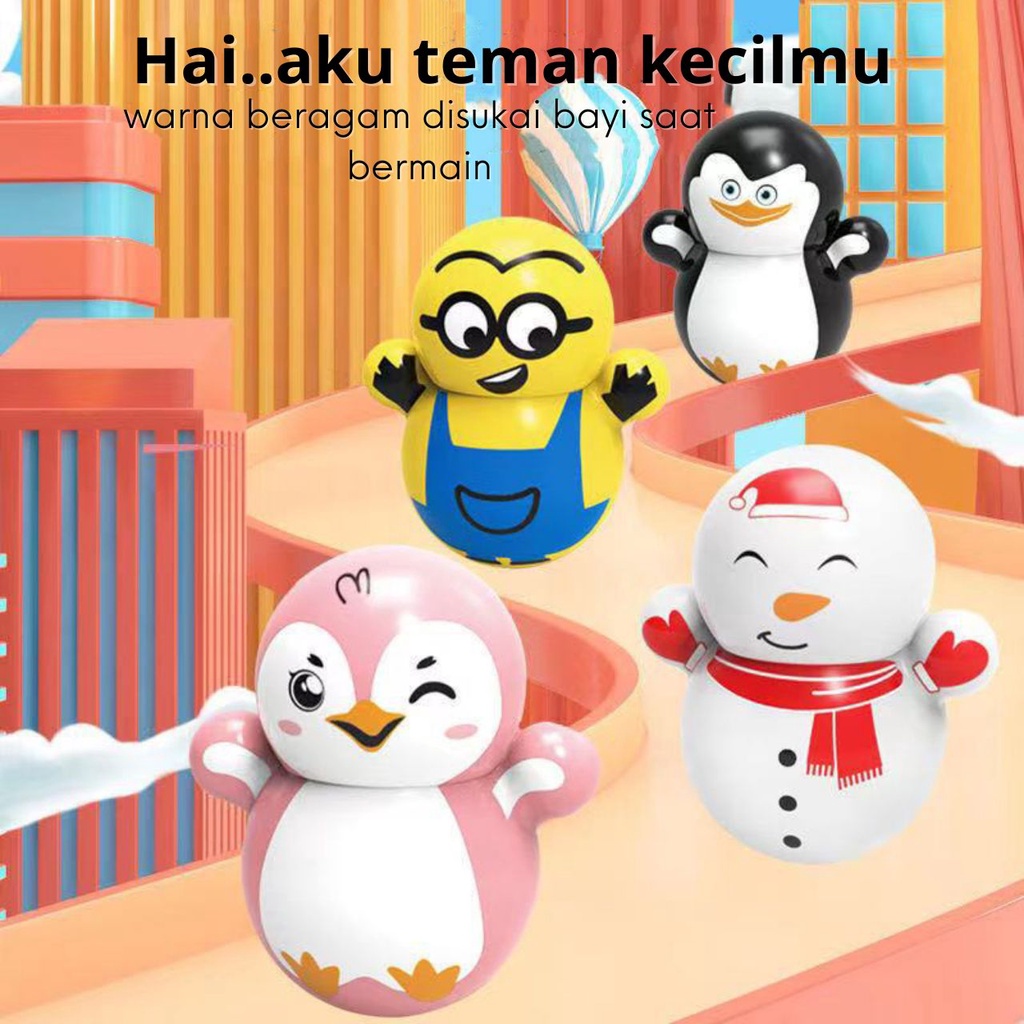 Mainan Bayi Kartun Tumbler Hewan / Mainan Anak Lucu / Mainan Anak Karakter