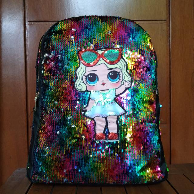 Tas sequin LOL tas ransel sekolah anak character