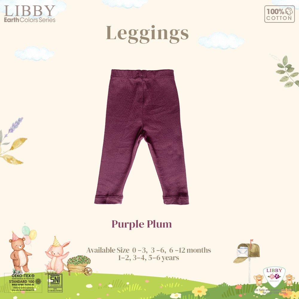 [Size 1-4 Tahun] Libby Earth Colors Legging Anak Perempuan