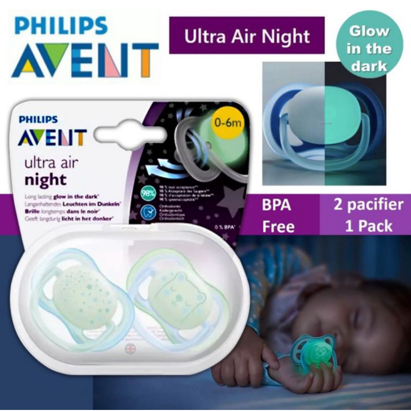 Philip Avent Ultra air night Pacifier 0-6m