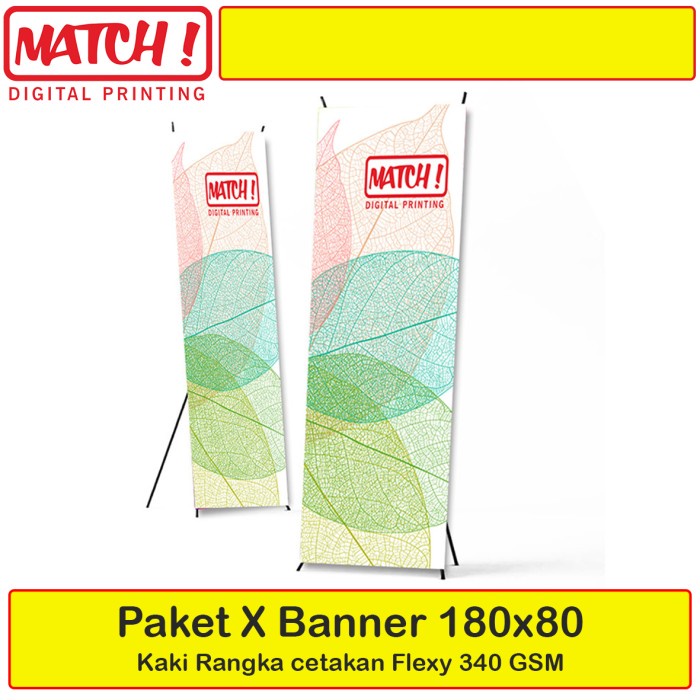Cetak X-Banner 80x180 Murah Flexi + Rangka Elegan