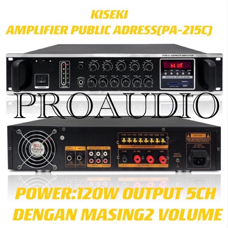 Amplifier Kiseki Public Adress PA-215C PA215C PA 215 C Original