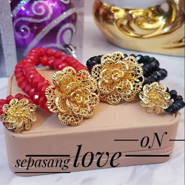 Xuping gelang batu lapis emas 24k