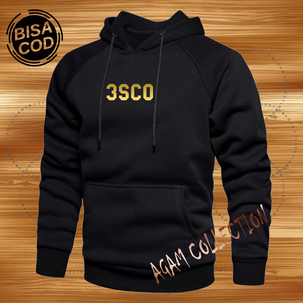 Agam collection Sweater Hoodie Distro 3SCO Premium Text Gold Pria Wanita