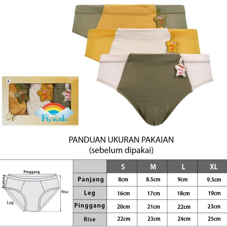 Isi 3 Flykids Celana Dalam Anak Laki Underwear Anak FK 520