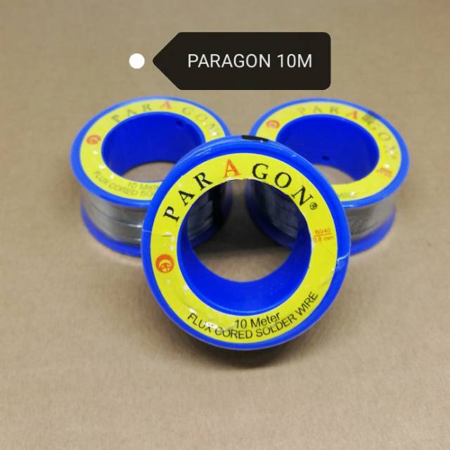 Tinol Paragon 10 Meter 0.8mm Roll kecil Tenol 10M Kawat Timah Solder Listrik Flux Original 100% Timbel Patri Elektronik Berkualitas Mudah Menempel 60/40 Ori Harga Grosir