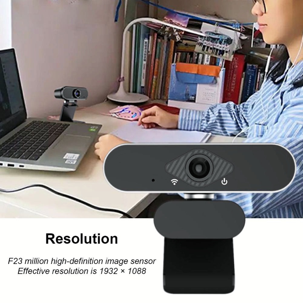 Terbaru Webcam 1080P Full HD  Camera  USB Vlog Webcast Live dengan Mic Support APP Konferensi Langsung Berputar 360 derajat komputer kamera