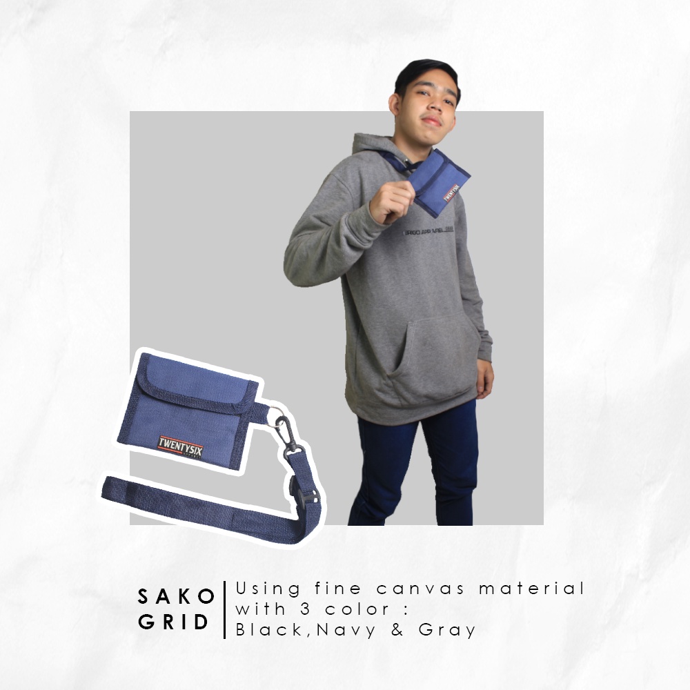 sako wallet wanita pria dompet kartu distro premium walet canvas bukan marka cod warna NAVY VELCRO
