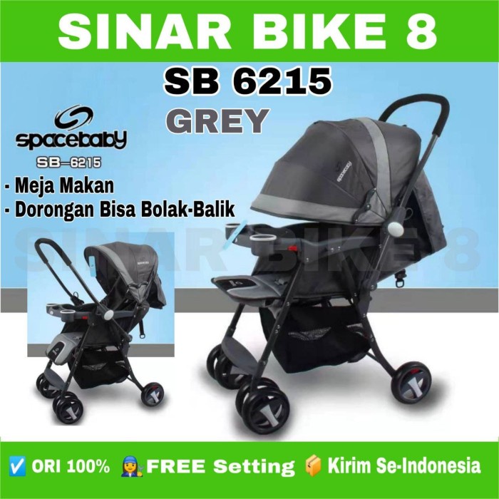 Kereta Dorong Bayi Baby Stroller SPACE BABY SB 6215 REVERSIBLE STIR