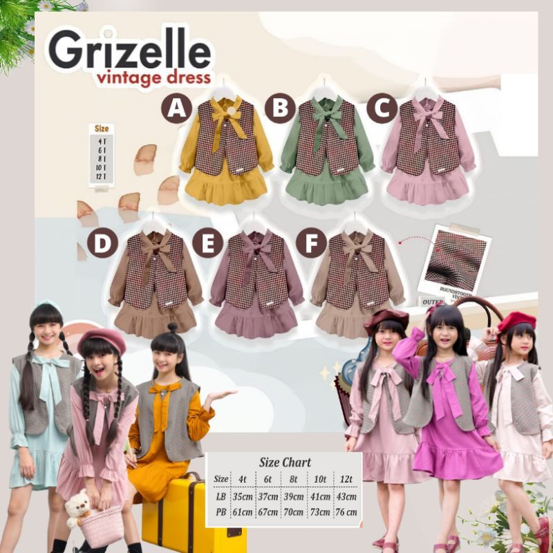 Dres vintage anak / Grizelle vintage dress / Baju lebaran anak perempuan