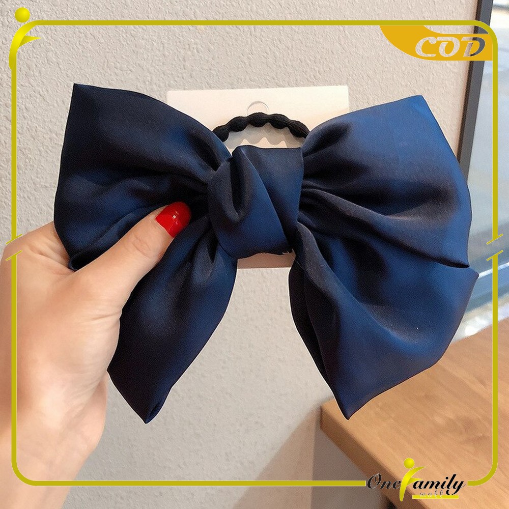 ONE-C160 Ikat Rambut Pita Besar Kuncir Rambut Hairband Aksesoris Wanita Kunciran Rambut Korea Style-PITA NAVY