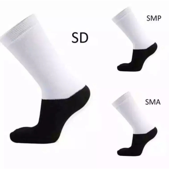 KAOS KAKI SEKOLAH SMP HITAN PUTIH ISI 1PASANG KAOS KAKI PRIA WANITA ANAK SEKOLAH SMP  CIVA ACCESSORIES