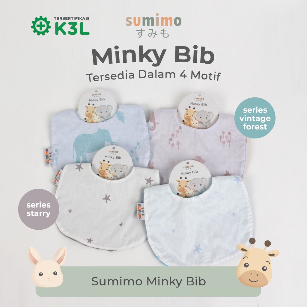 Sumimo Minky Bib / Celemek bayi Motif Mix