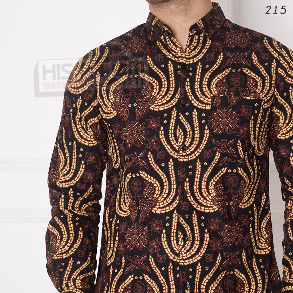 HSRM - Kemeja Batik Pria Lengan Panjang Kemeja Batik Modern Hem Batik Pria Slimfit 215 216