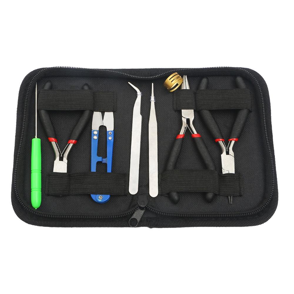 1 Set Jewelry Tools with Plies and Scissor Beading Kit for Jewelry Making DIY Tool(Pliers + Tweezers + Scissors + Ring + Awl)