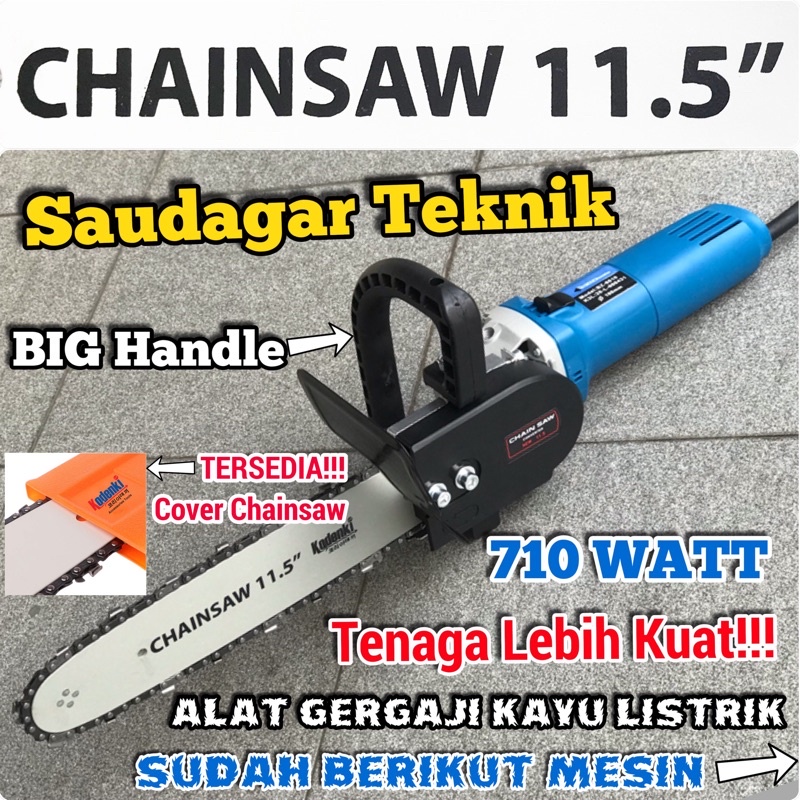 Mesin Chainsaw Gerinda Gergaji Kayu Pohon Set Adaptor Mini Chain Saw Alat Potong Gergaji Kayu Pohon Mesin Gerinda Chainsaw set