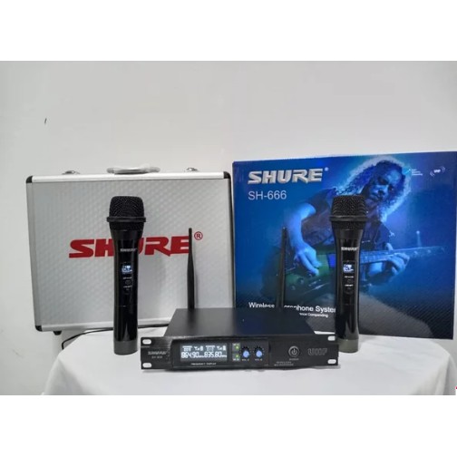 Mic Wireless Shure SH 666 SH666 2 Handheld 2 pegang