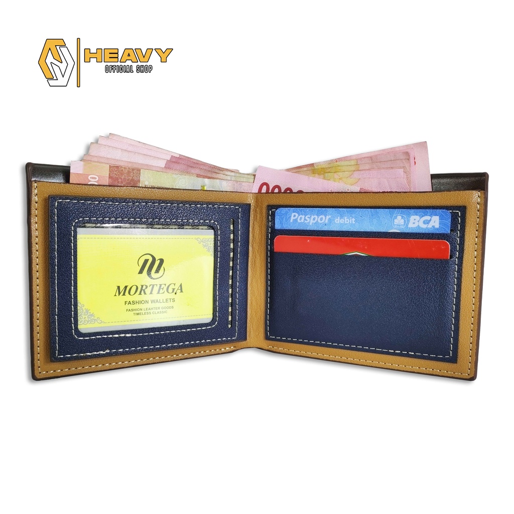 Dompet kulit mortega - Dompet pria lipat - Dompet cowok M-1047