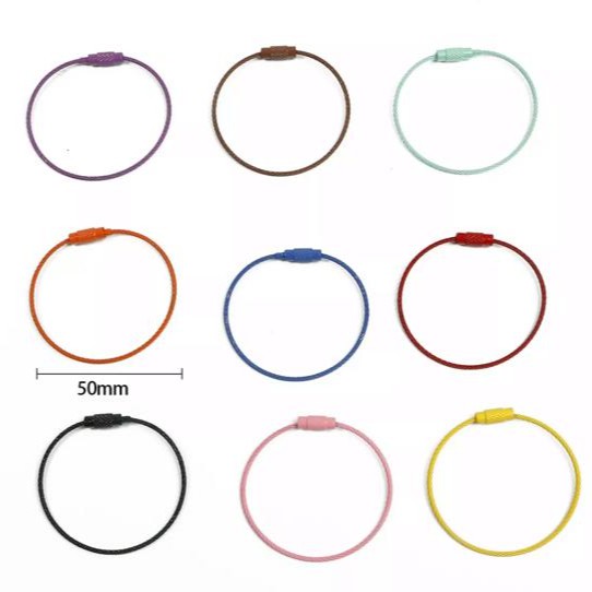 O Ring Besar/Tali Kawat Gantungan Kunci Mobil / Tas Warna-Warni Harga/1Pc