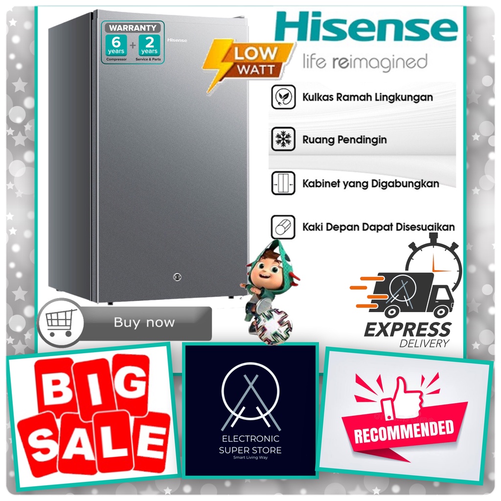 KULKAS 1 PINTU HISENSE RR120D4IGN RR125 RR125D4 BIG CAPACITY SUPER FAST COOLING LEMARI ES 1 PINTU HI