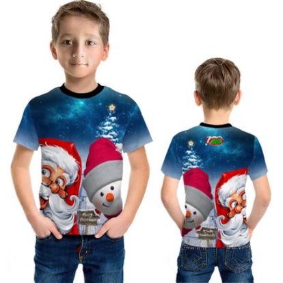 Kaos Baju T-shirt Murah Anak Laki-Laki Dan Perempuan Merry Christmas Natal 2021 Art1
