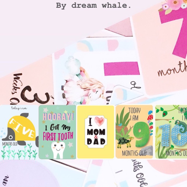 Premium Custom Tema Baby Milestone Card - DreamWhale