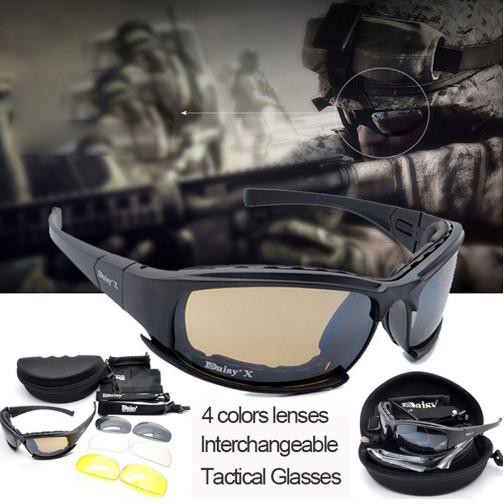 HOTLIST Kacamata Sepeda / Kacamata Pria / Kacamata Motor Daisy X7 4 Lensa