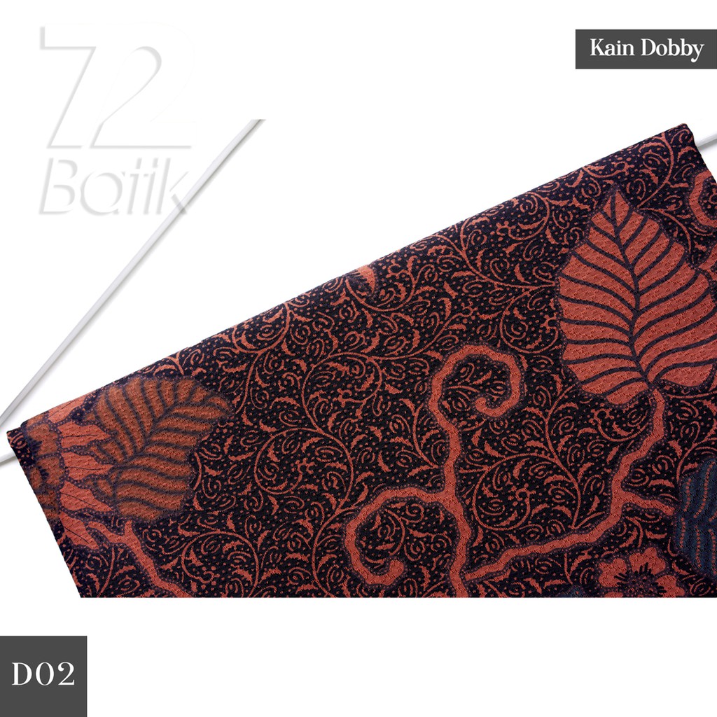 KAIN BATIK PREMIUM Dobby Motif Kembang Warna Hitam Orange Oranye Merah 728005 Cap 72 Jarik Jarit Samping Kebat Panjang Batik Dobby Modern Premium Bahan Seragam Batik Pernikahan Kantor Keluarga Murah Kamen Jadi Batik Bali Lembaran