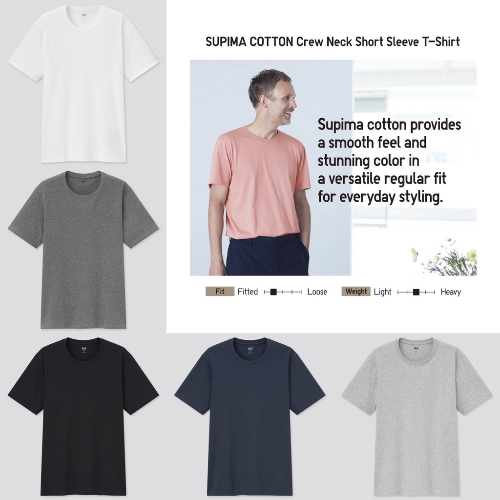 KAOS T-Shirt SUPIMA Katun Crew Neck Lengan Pendek UNIQLO KAOS SUPIMA KATUN UNIQLO KAOS PRIA SUPIMA U