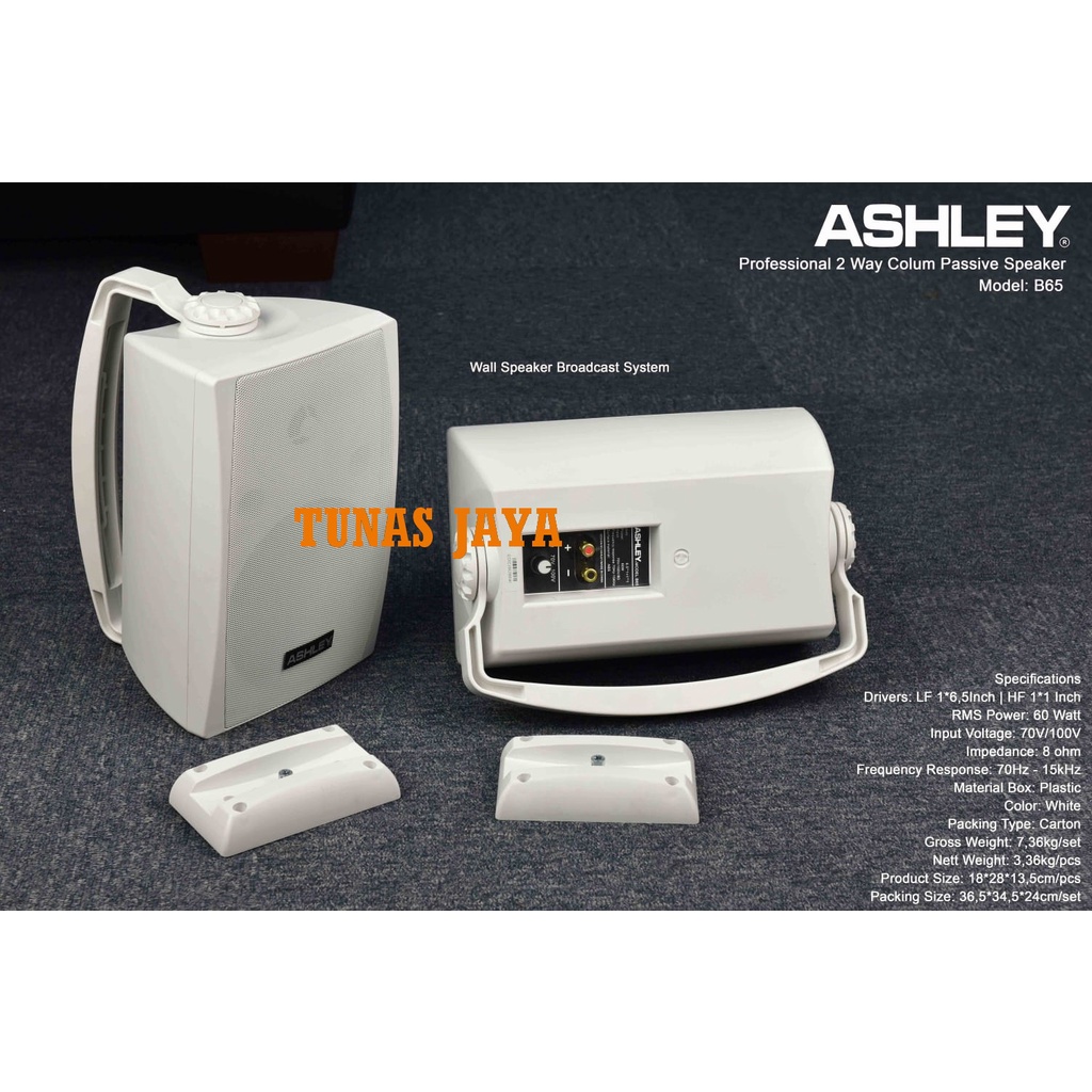 SPEAKER PASIF ASHLEY B65 - B 65 SPEAKER ASHLEY 6,5 INCH