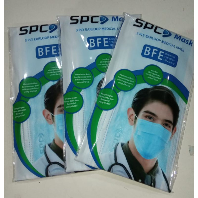 BELI 1 GRATIS 1 masker SPC 3ply Earloop medical mask isi 5pc original 100%