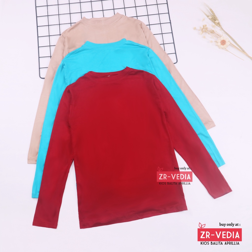 Kaos Manset Wanita Fit to M / Dalaman Kaos Polos Lengan Panjang Perempuan Standar Spandek Murah Adem