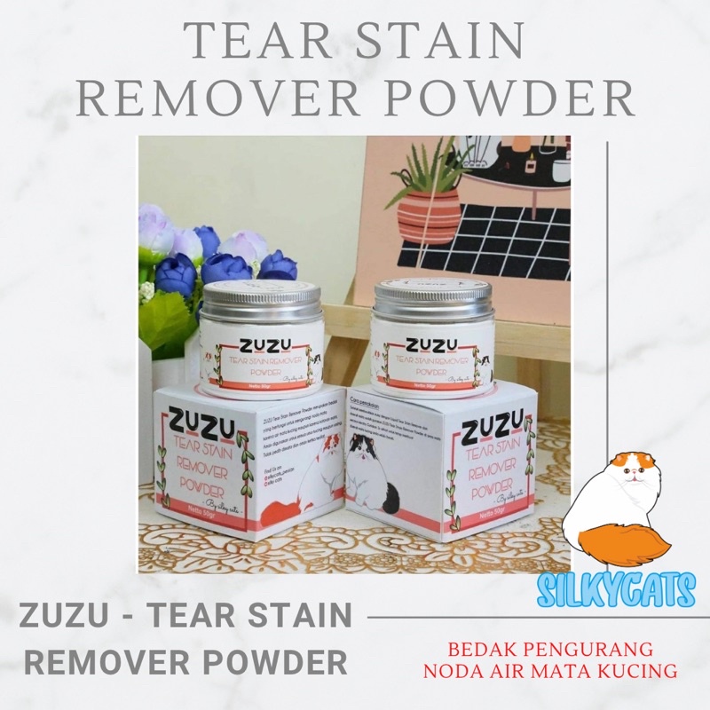 tear stain remover powder , bedak pengurang noda pada muka dan badan kucing