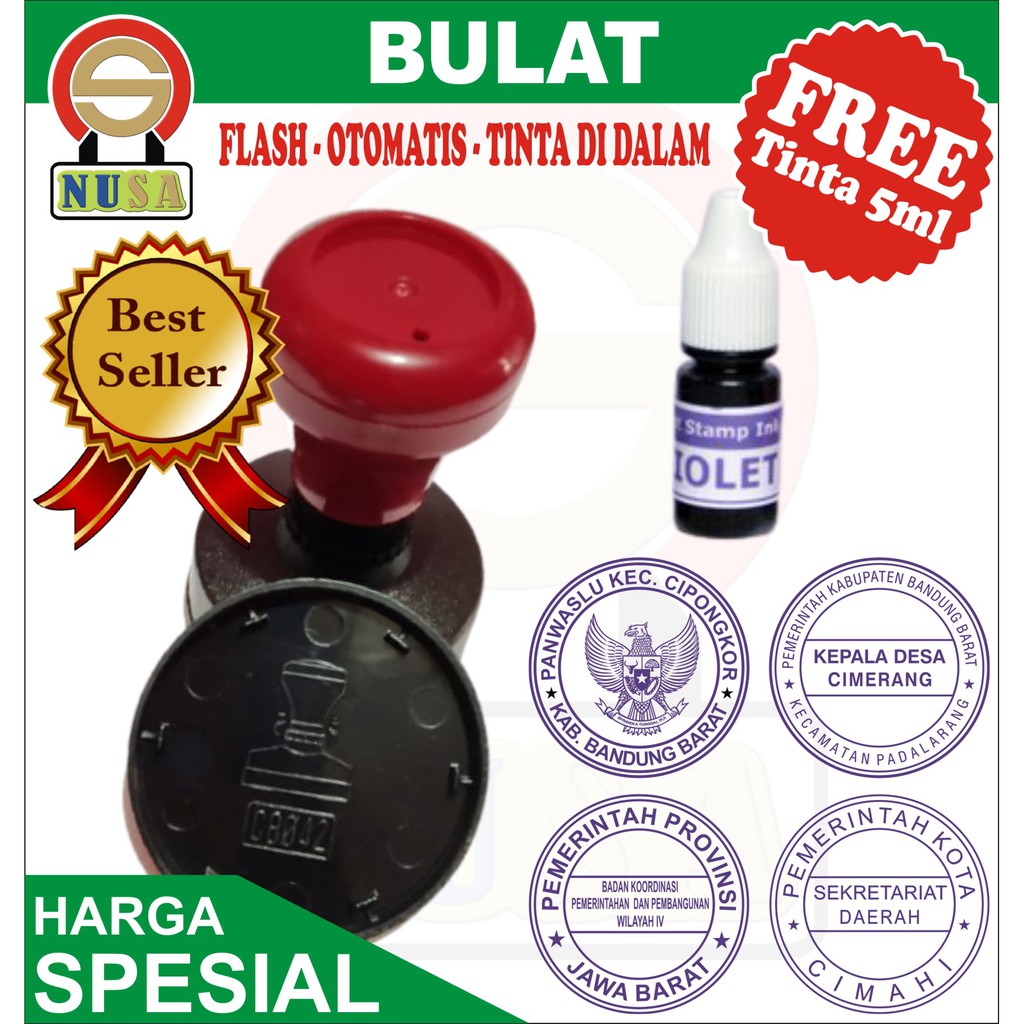 

Stempel Flash/Otomatis Bulat *BONUS TINTA ISI ULANG