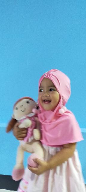 Jilbab Anak Bayi ADISYA pom pom usia 0-2 th / Hijab Baby