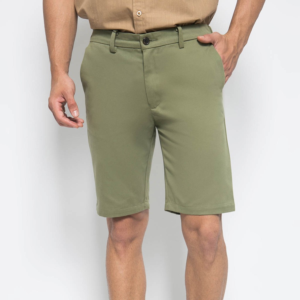 Jual MON AKITA - Minoru Men Chino Shorts Green - Celana Pendek Hijau