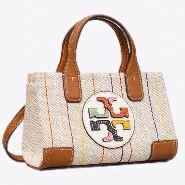 Tas Tory Burch Ella Yellow Canvas Quarant tote