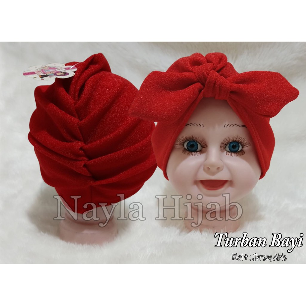 BISA COD-BEST SELLER TURBAN BAYI TERBARU PITA KUPU-KUPU NAYLA HIJA'B