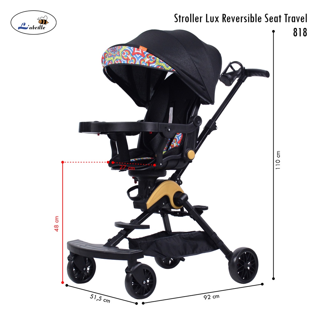 Makassar - Labeille 818 Stroller Lux Reversible Seat Travel Kereta Dorong Bayi