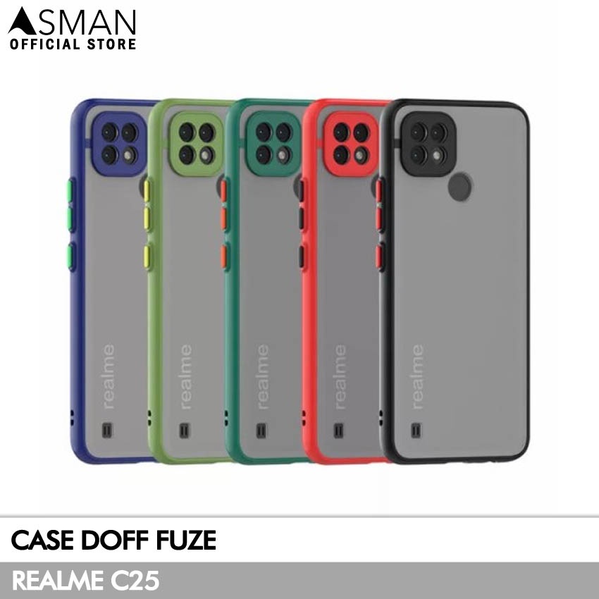 Asman Case Realme C25 Doff Fuze Premium Shield Protector