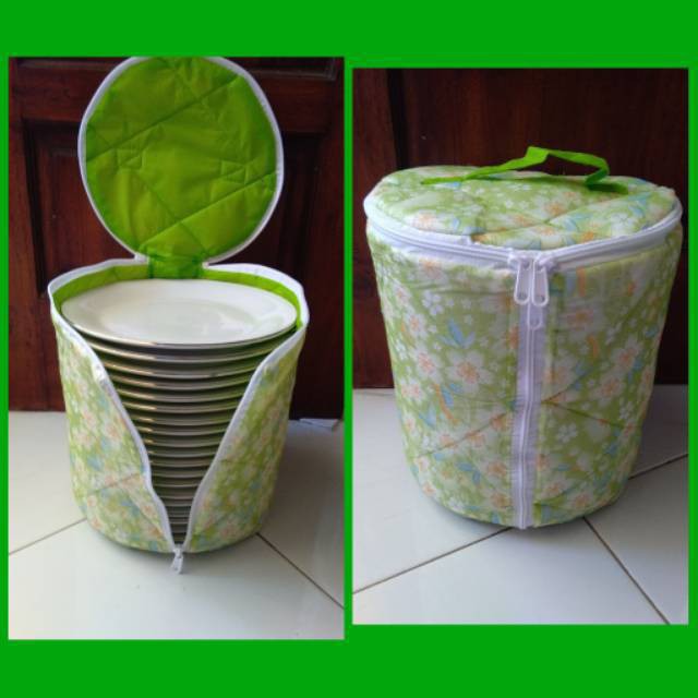 TAS PIRING BUSA 26,5 cm JUMBO Anti Debu - Tempat Piring Lapis Busa Tertutup - Sarung Piring Praktis