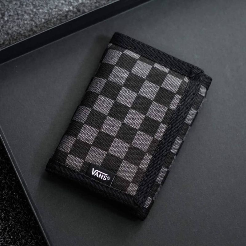 Vans Wallet Checkerboard Black Charcoal Original