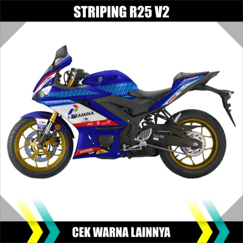 Decal Stiker Semi full YZF R25 V2 / Striping Sticker Yamaha R25 v2 / MANDALIKA RACING TEAM