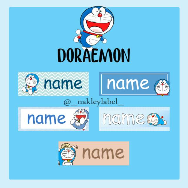 Paling Keren  Desain Stiker Nama Keren  Doraemon Aneka 